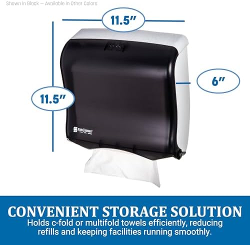 SANT1755TBK - Ultrafold Fusion C-fold amp; Multifold Towel Dispenser, 11 1/2x5 1/2x11 1/2, Black