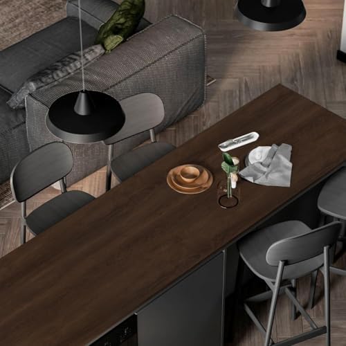 Abyssaly Wood Contact Paper- Brown Walnut Wood Grain Peel and Stick Wallpaper for Countertops - Self Adhesive Removable Wood Viny Film Easy to Clean for Cabinets Desks and Drawers 15.7" X 393"
