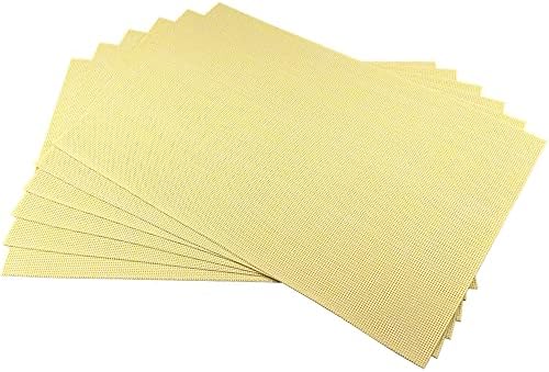 WAZAIGUR Placemats Crisscross Woven Vinyl Place Mats Set of 6 Yellow