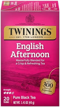 Twinings English Afternoon Black Tea Individually Wrapped Bags, 20 Count (Pack of 1), Smooth & Slightly Sweet, Caffeinated, Enjoy Hot or Iced, 20 Teabags