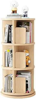 GAMAK Rotating Bookshelf Kids Bookshelf with Storage Small Bookshelf 360 Display 2-4 Tier Floor Standing Bookcase Used in Bedrooms Study Room (Size : Straight Edge, Color : Three)