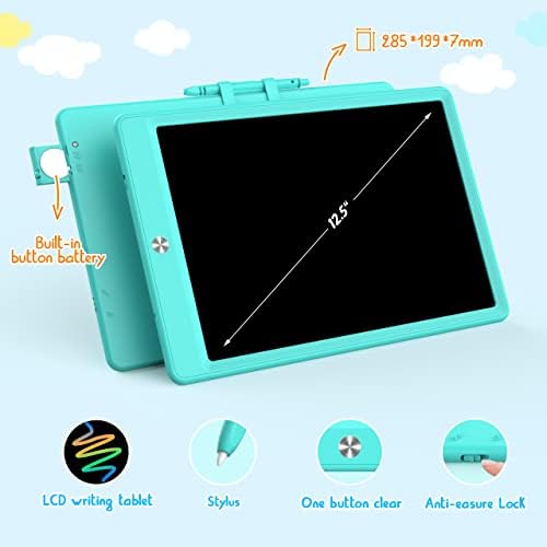 BUKEBU LCD Writing Tablet,12.5 inch Colorful Doodle Board for Kids (Blue)