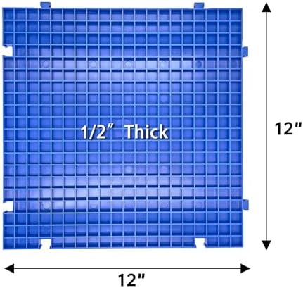 Stained Glass Cutting Mat，12" x 12" Solid Bottom Grid Mat Glass Cutting Tools, Blue, 4 Pack