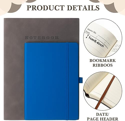 SATINIOR 5 Pack A4 Notebooks Leather Softcover Journal, Mixed Color