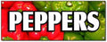 Peppers Banner Sign hot Sweet Jalapeno Produce