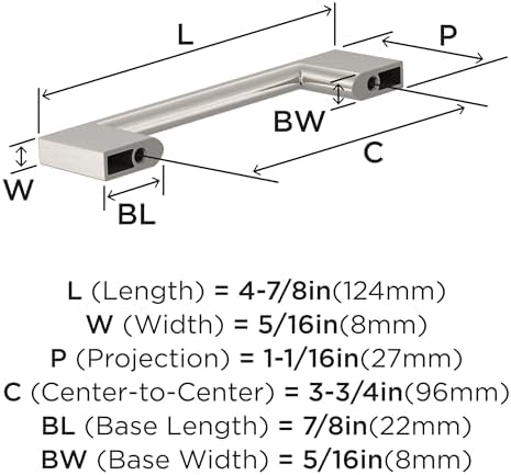 Amerock 25 Pack 3-3/4" Cityscape Satin Nickel Drawer Pull