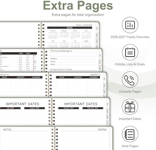 Planner 2026-2027, Weekly and Monthly Calendar Planner, JUL 2026 - JUN 2027