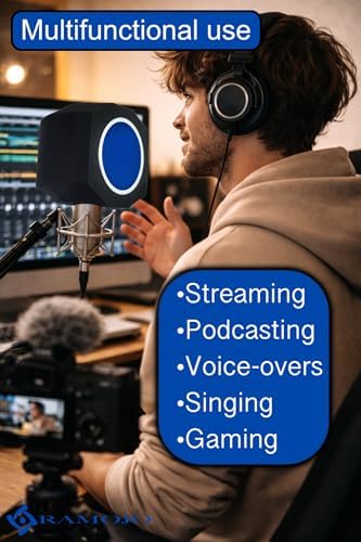 Microphone Isolation Shield with High-Density Foam for Podcast & Recording