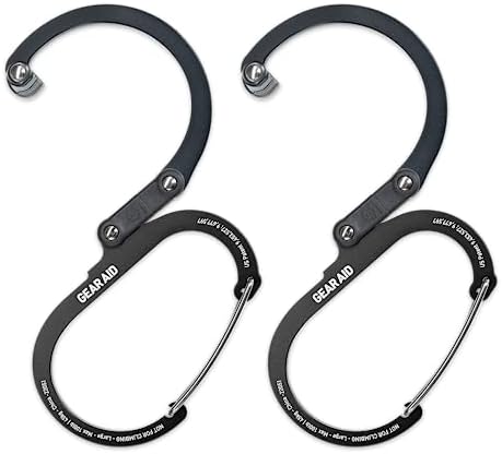 GEAR AID HEROCLIP 360° Swivel Carabiner Gear Clip and Hook (Medium) for Camping, Backpack, Suitcases and Garage Organization