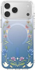 PopSockets iPhone 17 Pro Max Phone Case with MagSafe, Wireless Charging Compatible, Disney - Boho Wildflowers Blue