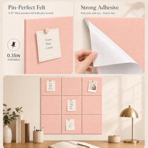 Felt Bulletin Board Tiles, Large Cork Board Alternative,24 x 36 in