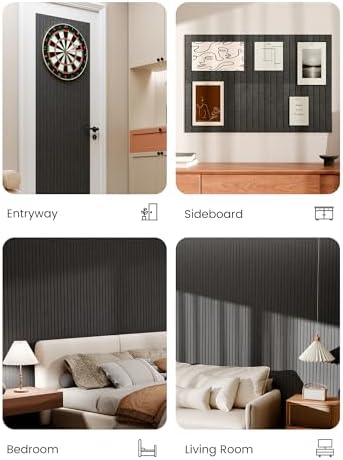 Bumusty 36"x 24" Large Felt Bulletin Board Tiles,Charcoal Gray