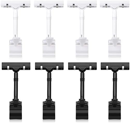 8 Pcs Double Sided Sign Clips, Swivel Sign Holders for Stores, Black& White