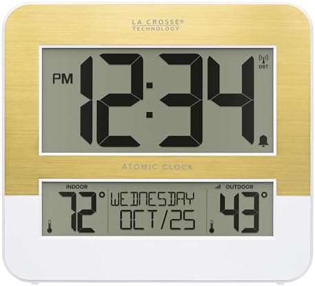 La Crosse Technology L73859 Two-Tone Atomic Digital Clock with Temperature