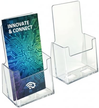 Azar Displays 252012 Acrylic Trifold Brochure Holder Plastic Counter top Organizer 10-Pack, Clear