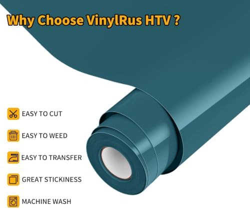 VinylRus Heat Transfer Vinyl, Dark Green, 12" x 20ft