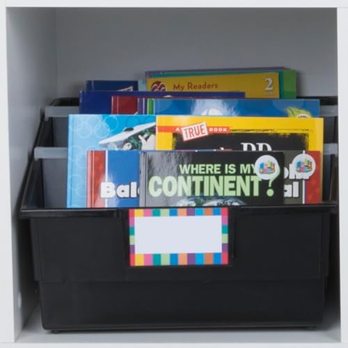 Really Good Stuff Black Picture Book Classroom Library Bins, 4 Pack