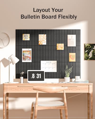 Large Cork Board, 48"X36" Bulletin Board Pin Boards for Wall Black