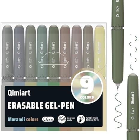 Erasable Gel Pens, 9 Pack Morandi Colors, 0.6mm Fine Point
