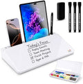 HURUC Desk Buddy Glass Desktop Whiteboard – Desk Board Buddy Hidden Storage
