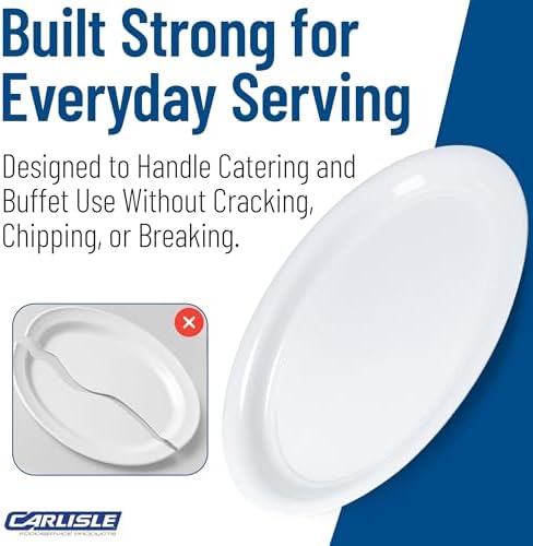 Carlisle FoodService Products Displayware Plastic Catering Platter 21" x 15" White