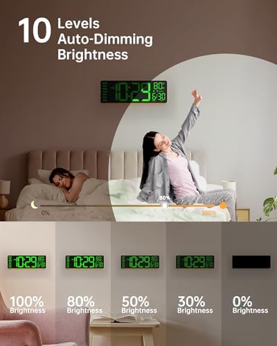 EASYERA 12" Digital Wall Clock for Classroom Livingroom Game Home Decor