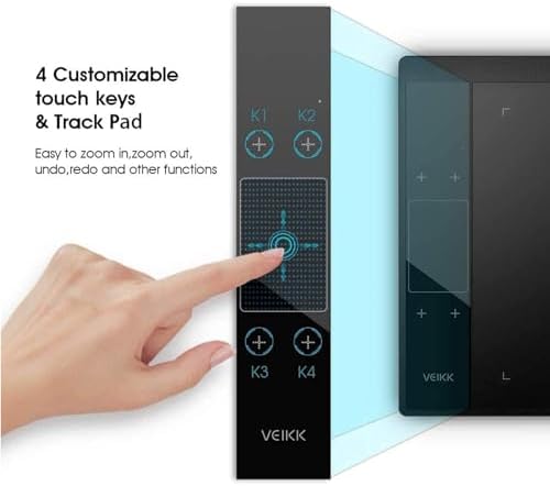 VEIKK A30 Drawing Tablet 10x6 Graphic Tablet, 4 Touch Keys and Touch Pad