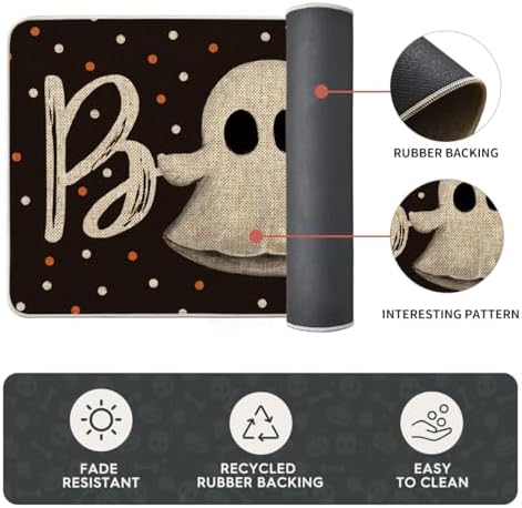Artoid Mode Boo Pumpkin Halloween Kitchen Mats Set of 2-24x35+24x59