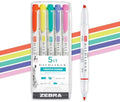 Zebra Pen MILDLINER No Bleed Highlighter, Refresh Colors, Dual Tip, 5-Pack