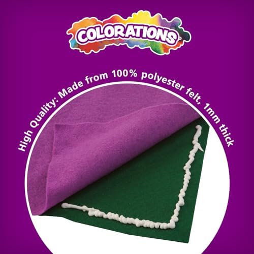 Colorations 100% Polyester Felt Sheets 6" x 9", 10 colors, 1mm Thick, 100 Sheet Pack for Sewing and DIY Arts & Crafts Projects (Item #EZFELT),orange | Ages 3+, PreK+, 100 Sheet Pack for Sewing & DIY Arts & Crafts Projects