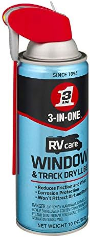 3-IN-ONE RVcare Window & Track Dry Lube with SMART STRAW SPRAYS 2 WAYS, 10 OZ [6-Pack]
