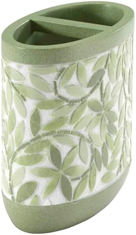 Avanti Linens - Toothbrush Holder, 100% Hand-Painted Resin Bathroom Accessories, Botanical Home Decor (Stratford)