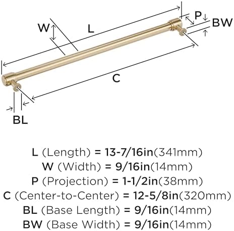 Amerock 12-5/8" Faircrest Golden Champagne Drawer Pull