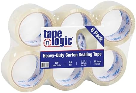 Tape Logic Acrylic Packing Tape, 2" x 55 Yards, 3.5 Mil, Clear, 6-Pack