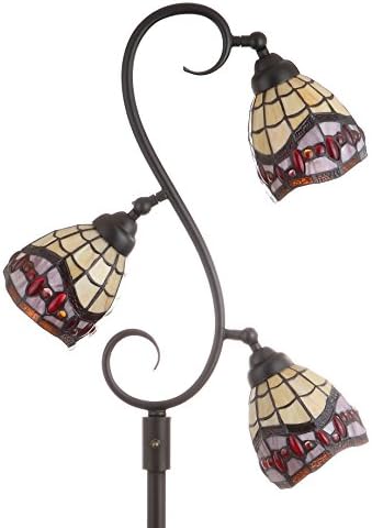 JONATHAN Y Walker 3-Light Tiffany Floor Lamp Stained Glass 70.5", Bronze