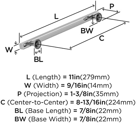 Amerock 8-13/16" Everett Polished Chrome Drawer Pull