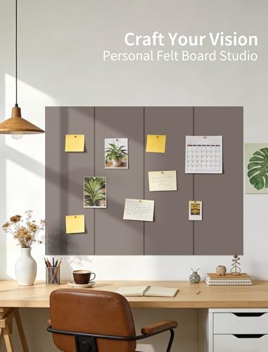 48" x 36" Cork Board Alternative, 12 Pack Felt Bulletin Board Tiles with 30 Adhesive Tabs Wall Push Pin Board for Office Classroom Bedroom Decor