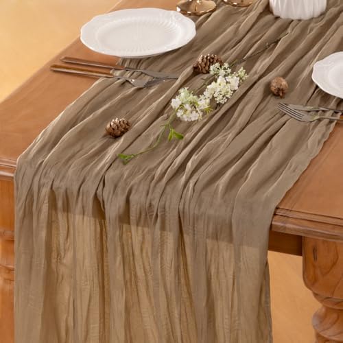 Nude Cheesecloth Table Runner Fall Boho Wedding Birthday Home Decor