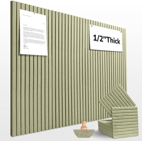 48" x 36" Large Felt Bulletin Board 1/2" Thick, Sage Green