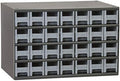 Akro-Mils Steel Garage Storage Cabinet, Small Parts Organizer Metal Cabinet for Hardware, Nails, Screws, Bolts, Nuts, and More, 17" W x 11" D x 11" H, 28-Drawer, Gray Cabinet/Gray Drawers (19228)