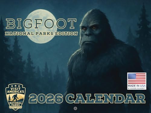 Bigfoot National Parks Calendar 2026 12 Month | American Made In The USA