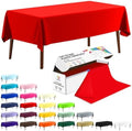 CXPSINC 54 Inch X 100 Feet Plastic Table Cover Roll Disposable Tablecloth with Slide Cutter for All Type/Shape Tables | Party, Banquet, Birthdays, Weddings(Red, 100 Feet)