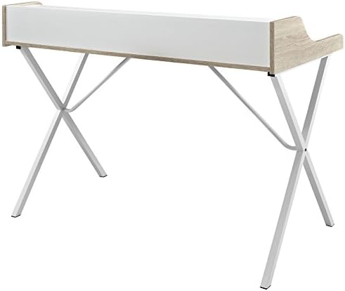 Modway Bin Contemporary Modern Writing Desk With Storage Cubbies in Oak