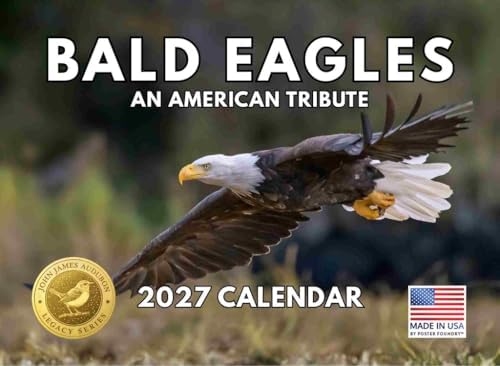 JJ Audubon Tribute Bald Eagle Calendar 2027 Monthly Wall Calender 12 Month