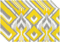 Batmerry Yellow and Gray Retro Ikat Pattern Linen Placemats Set of 8, Geometric Washable Table Mats for Kitchen Table Thickened Heat Insulation Dining Set Indoor Outdoor 12X18 in