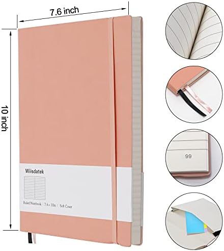 College Ruled Notebook B5, Total 376 Numbered Pages 7.6'' x 10''(PINK)