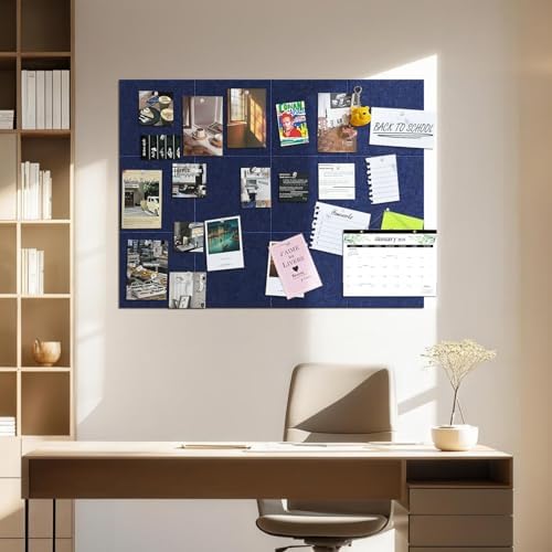 48"x36" Felt Corkboard Bulletin Board,TSJ OFFICE,12 Pack for Wall,Navy Blue