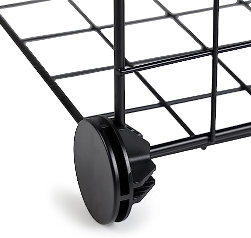 Amazon Basics 6-Cube Wire Grid Stackable Storage Organizer, Metal Shelving Unit, No-Tool Assembly, 26"W x 38"H x 12.6"D, Black
