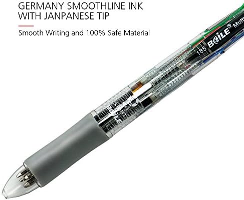 Baile Grip 4+1, 4 Colors 0.7 mm Ballpoint Multi Pen and 0.5 mm Pencil With Eraser In Cap