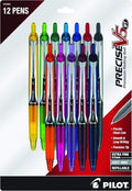 PILOT Precise V5 RT Refillable & Retractable Rolling Ball Pens,Extra Fine Point Pens,0.5 mm,Assorted - Ideal for School,Journaling & Office Writing,(Pack of 144)